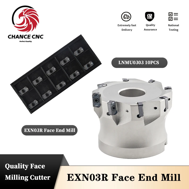 EXN03R fast feed open rough face milling cutter disc through double face LNMU0303ZER fast feed milling cutter insert face mill