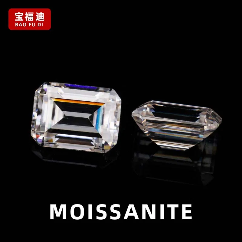 Emerald Cut Moissanite D Color FL Clarity Loose Diamond