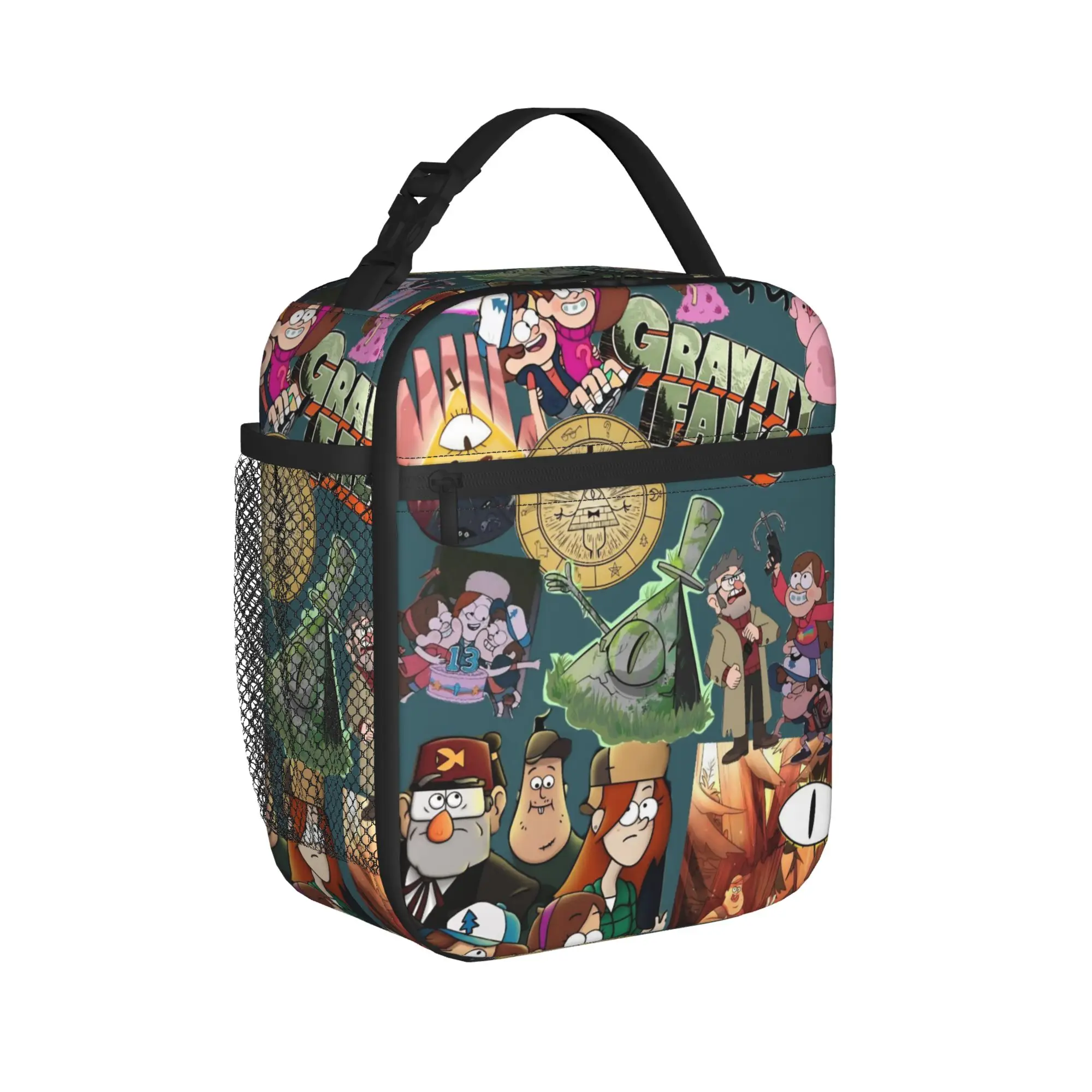 G-Gravity Falls Thermal Insulated Lunch Bags for Travel  Portable Food Container Bags Men Women Cooler Thermal Lunch Boxes
