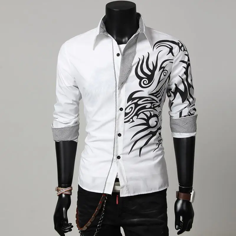 Purple Striped Men's Shirt Printed Casual Style Long Sleeve Casual Wear Comfortable Fit Fashionable Inner Wear for Men