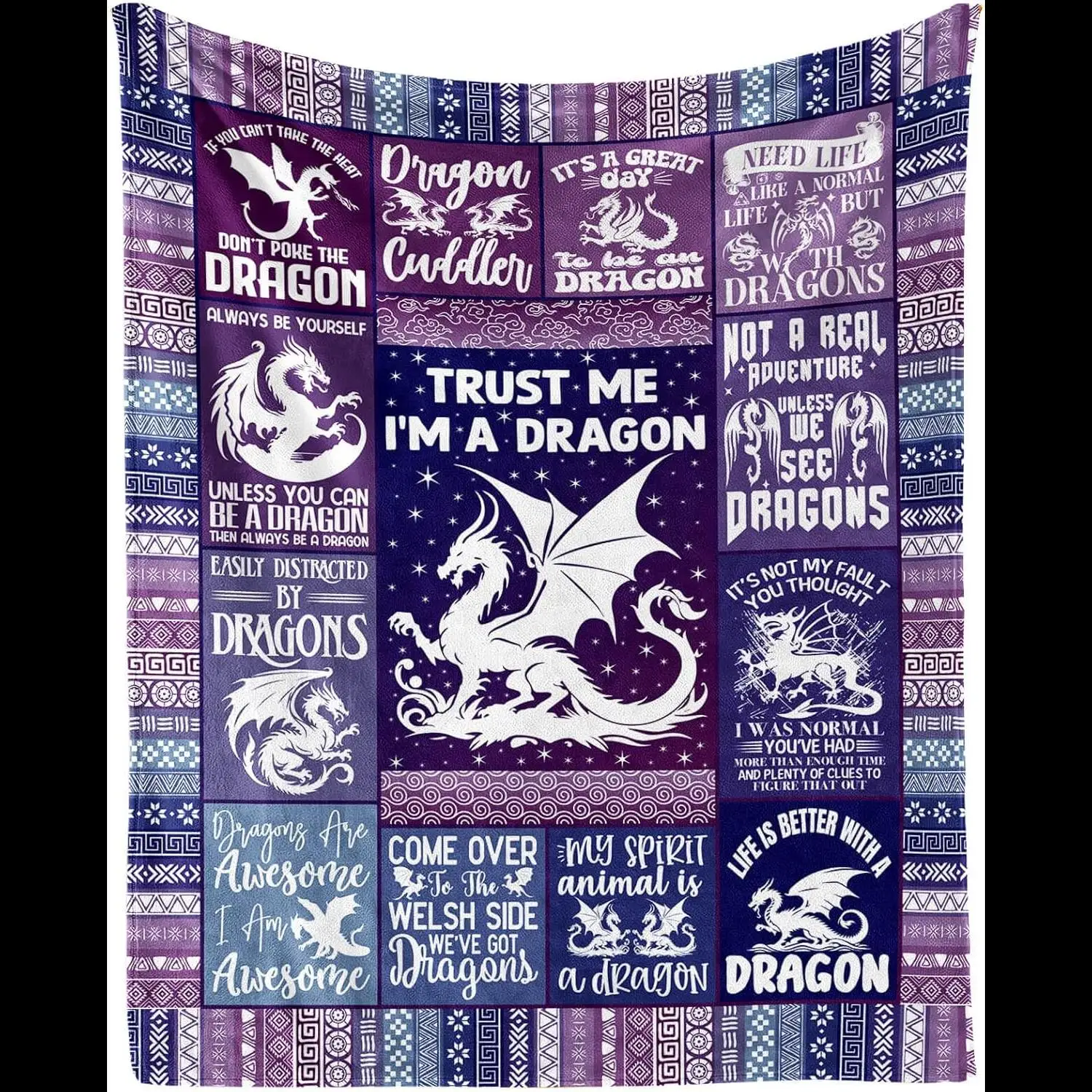 

Cute Dragon Themed Throw Blanket Soft Cozy Blanket for Kids Adults Perfect for Lap Chair Sofa x Inches