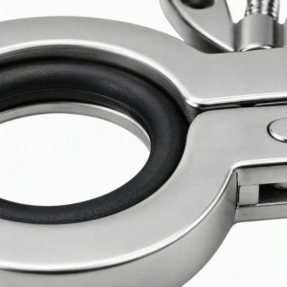 4PCS 304 Stainless Steel+Fluororubber Vacuum Clamp Centering O-Ring KF-25 Flange Size Quick Clamp Flange Silver+Black