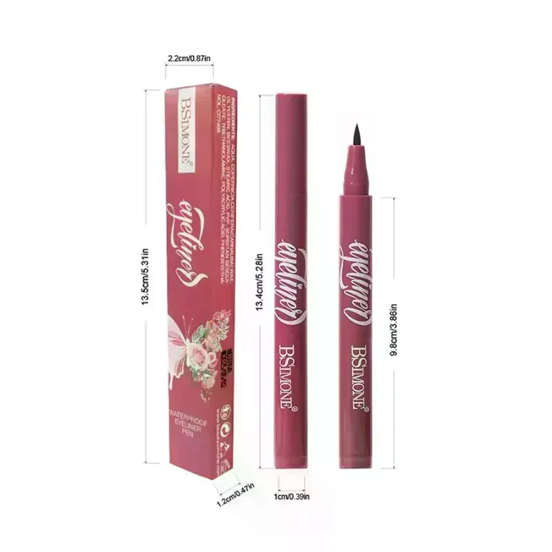 قلم تحديد العيون الأسود المقاوم للماء من بي سيمون، سريع الجفاف، يدوم طويلاً، غير لامع، سهل التلوين، قلم تحديد العيون السائل، مستحضرات تجميل