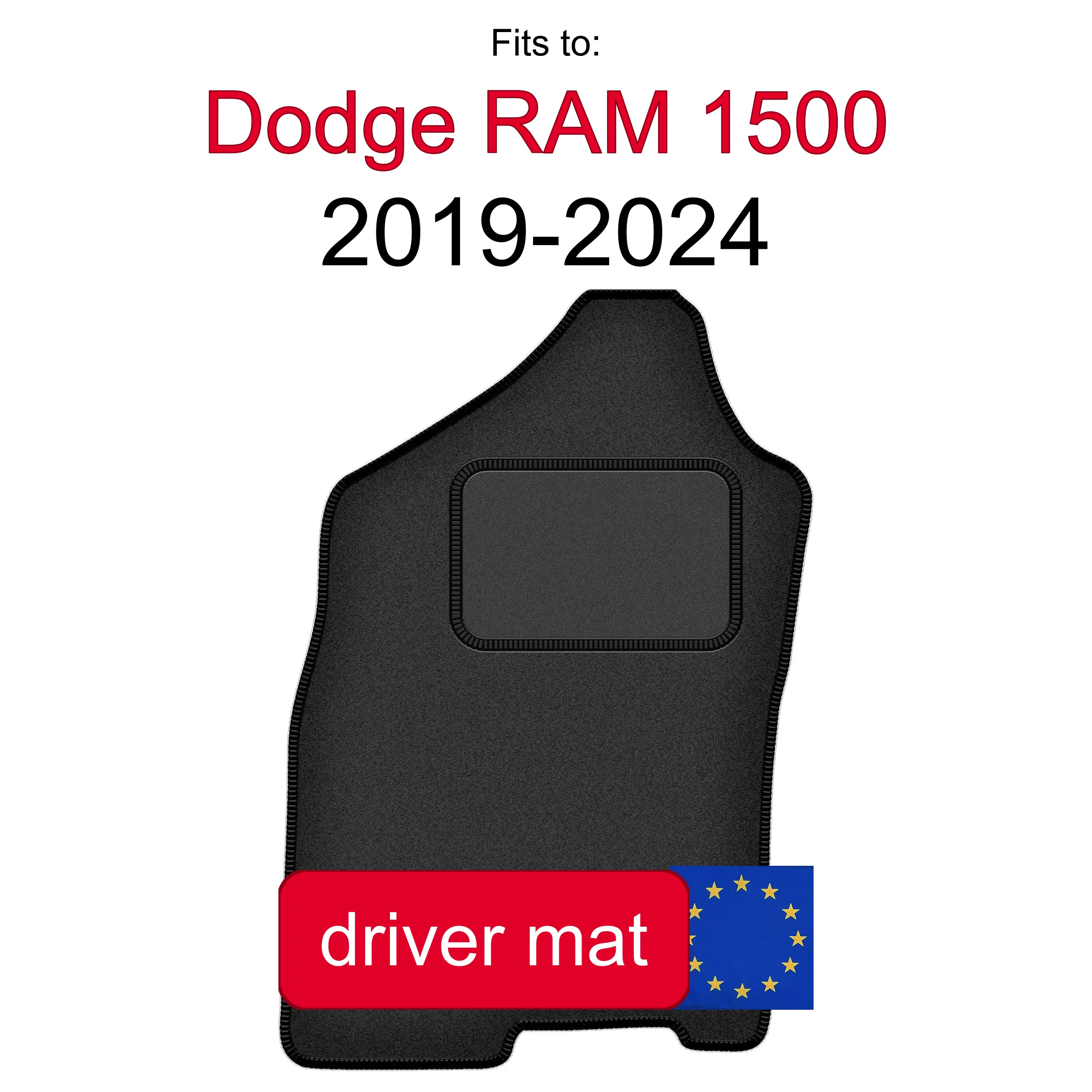 Automaatjes van velours voor Dodge RAM 1500 Quad Cab (2019-2024) - Grafietkleur (1 stuk)