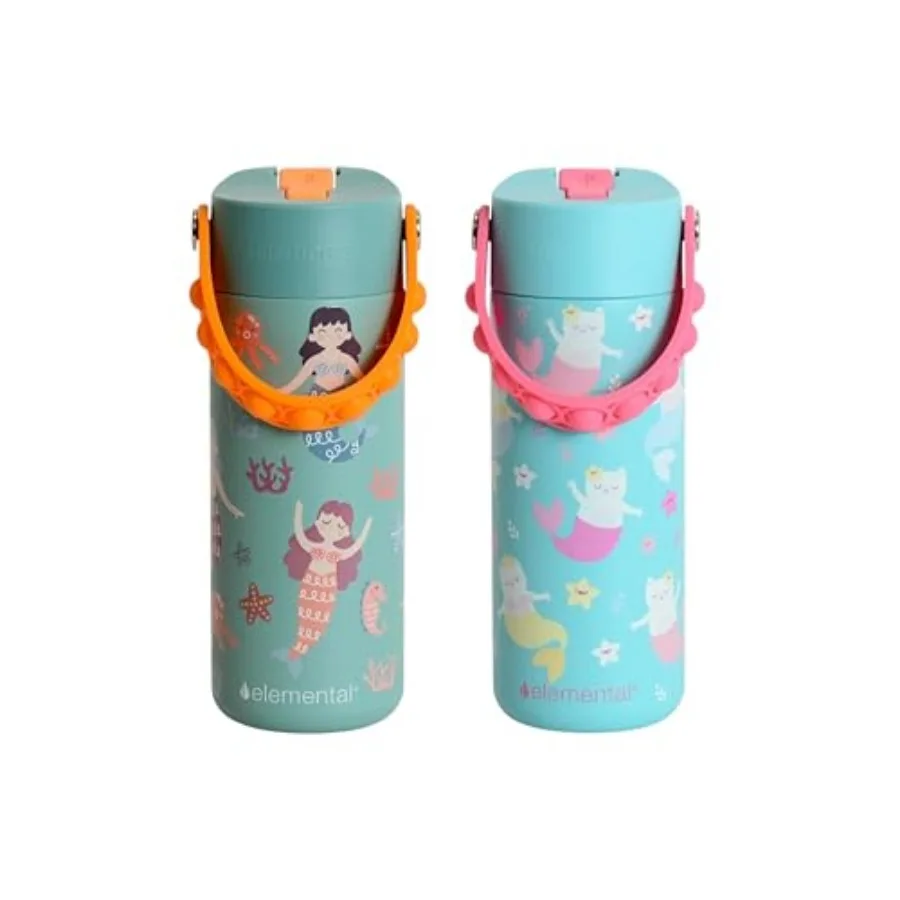 100% Leak Proof When Spout is Closed Insulated Water Bottle, Stainless Steel Bottle for School with Straw Lid and Pop-It Handle