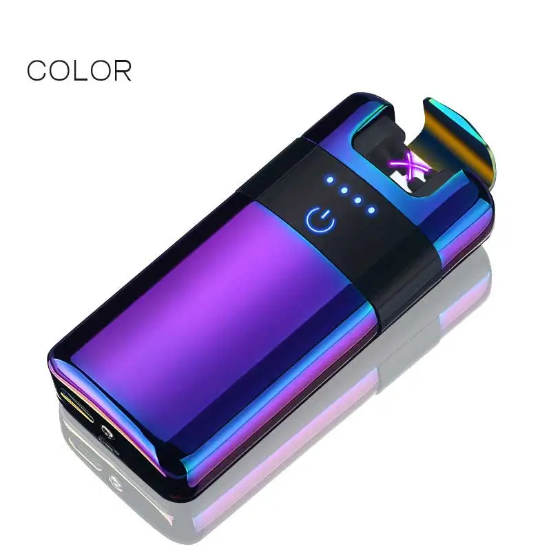 Smart Wireless Charging Laser Induction Electric USB Lighter Metal Outdoor Windproof Pulse Plasma Double Arc Lighter Men\'s Gift