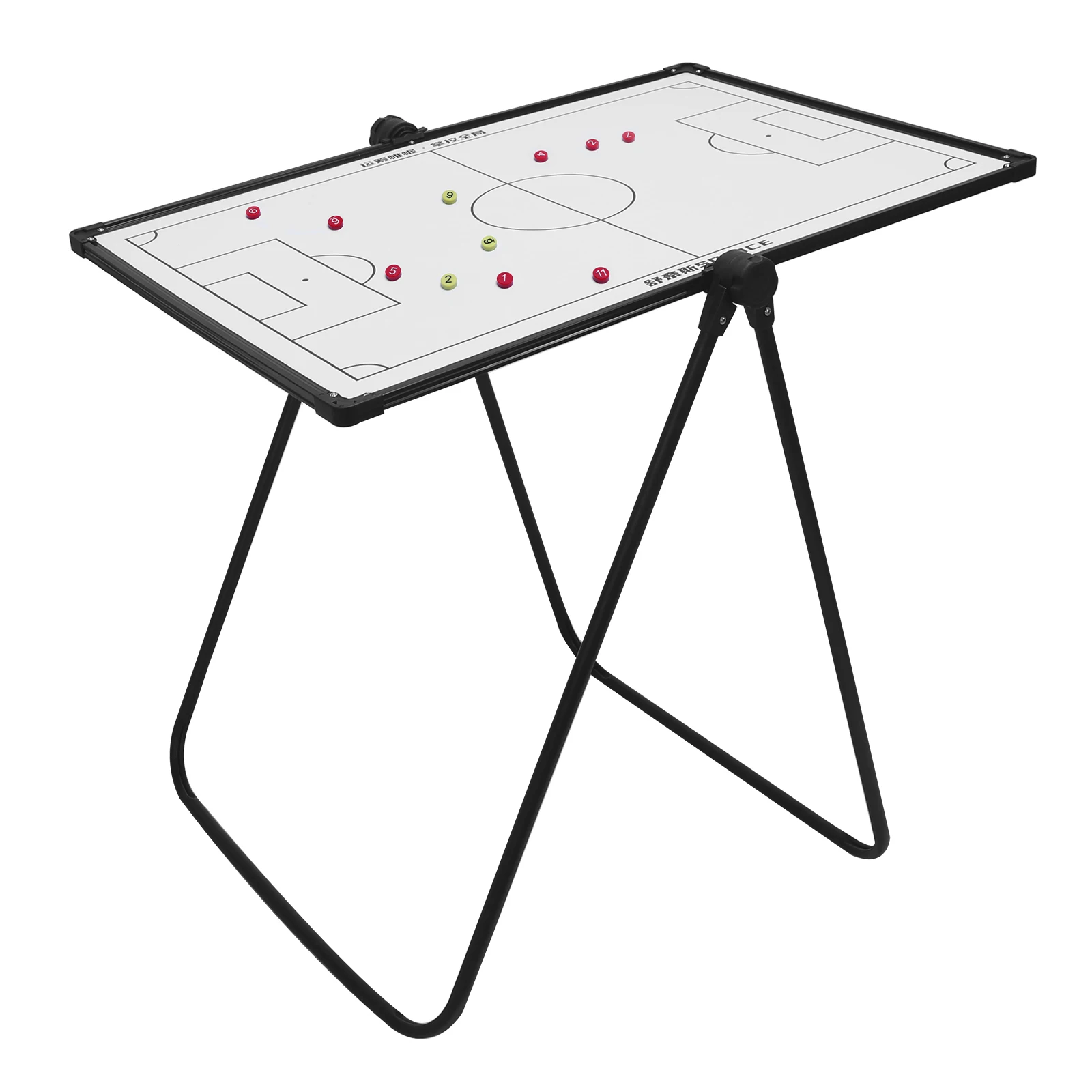لوحة مدرب كرة القدم المغناطيسية لوحة قائمة حافظة محمولة مجموعة لوحة مغناطيسية تكتيكية مع قطع علامة وقلم وممحاة #4