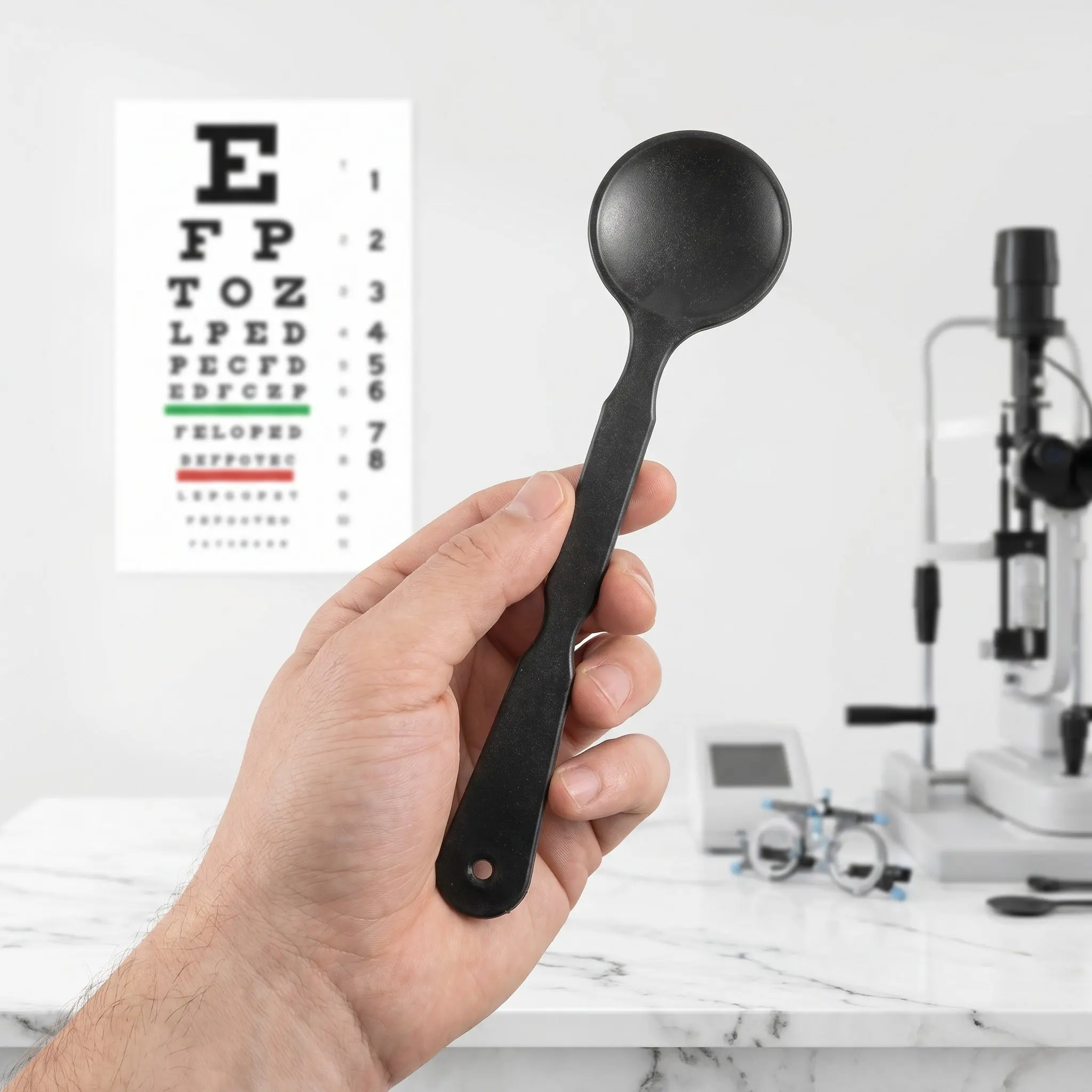 4 Pcs Plastic Blind Spoon Eye Exam Occluder Tool single-eye Coverage Handheld Eye Exam Instruments  For Vision Test Eyesight