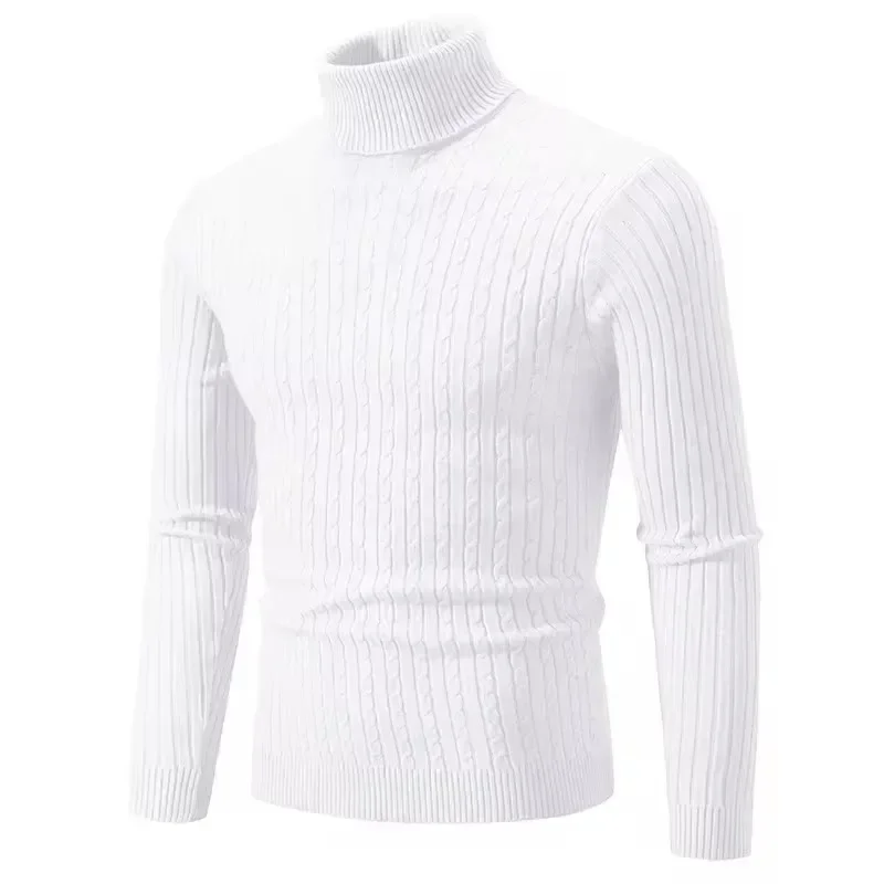 Men\'s High Neck Sweater  Pullover Knitted Warm Casual Men Clothing  Knitted Sweater Men Tops