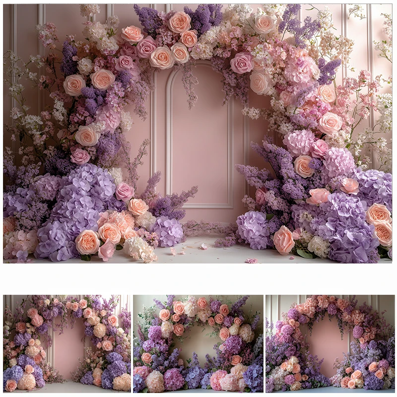 

LS Photography Background Arch Floral Texture Wall Decor Wedding Maternity Kids Adult Artistic Portrait Photo Backdrop Studio