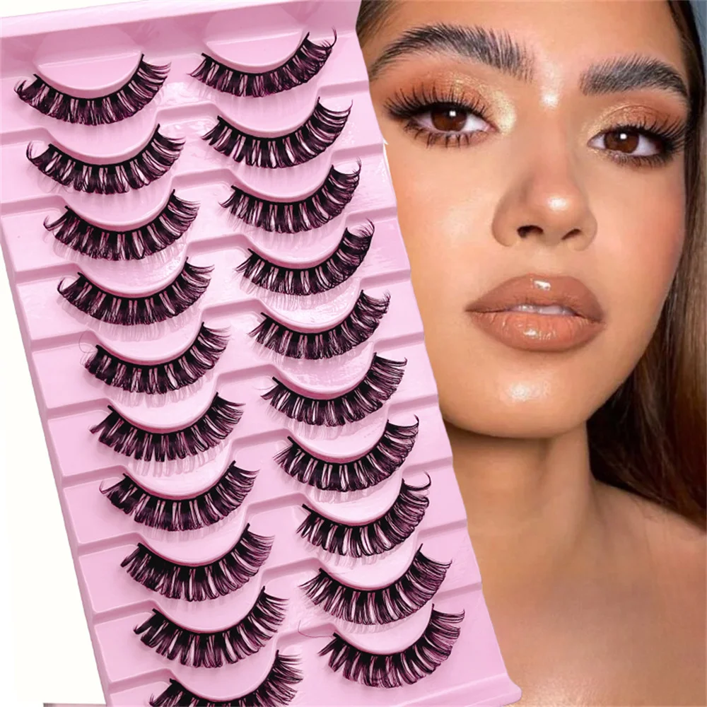 10 Pairs 3D Mink False Eyelashes Russian Curl False Eyelash Extensions 17Mm