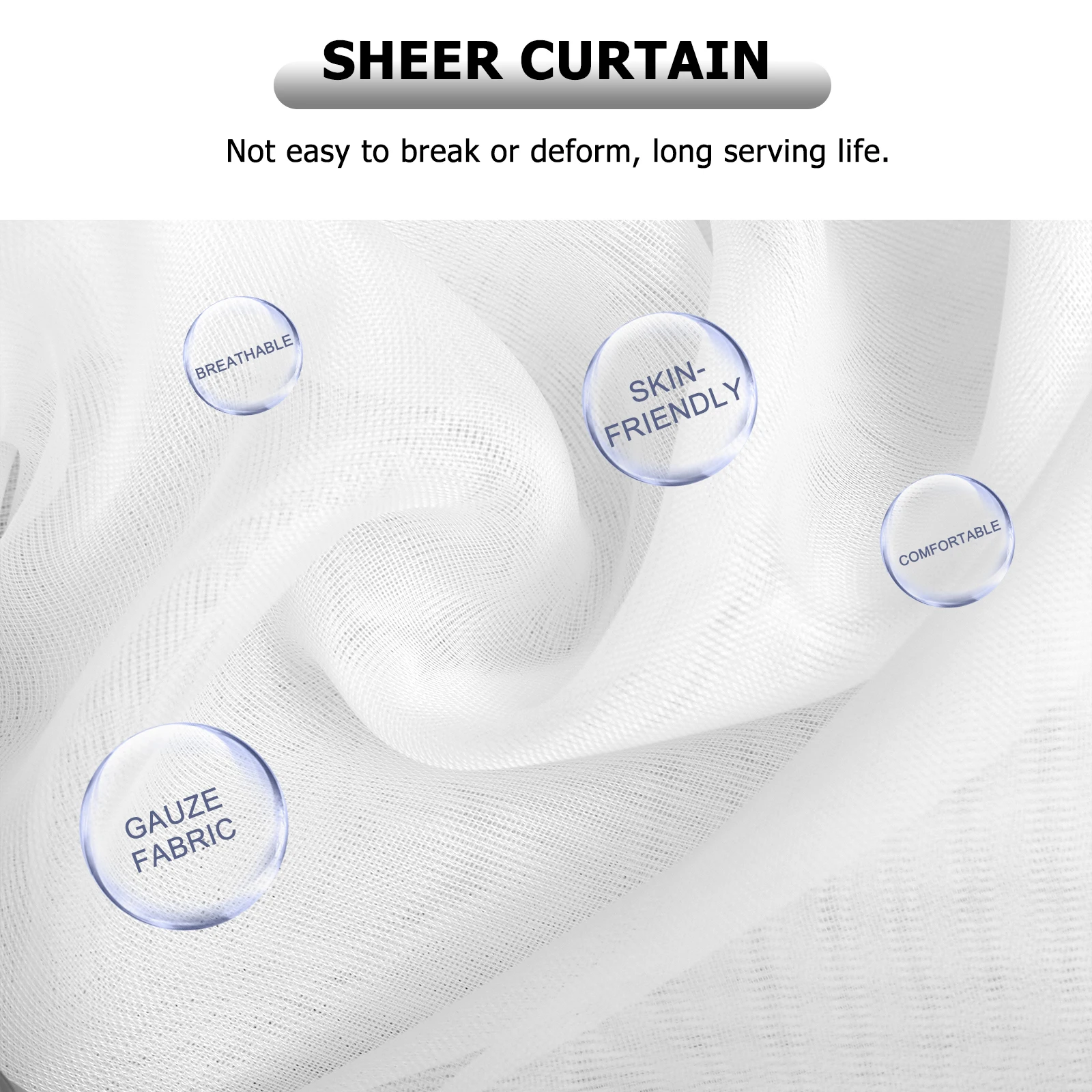 

2pcs White Sheer Mesh Window Curtains Floor Length Lightweight Privacy Screen for Bedroom Living Room Loft Home Decorative