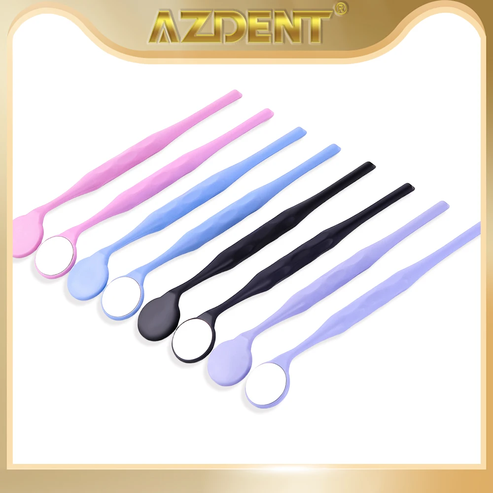 AZDENT Dental Mouth Mirror Anti-fog Autoclavable Single & Double Sided with Handle Fibre Glass Oral Mirrors Reflectors Lab Tools