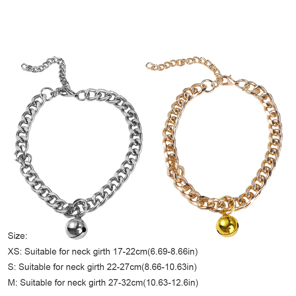 Pet Collar Fashion Bell Decor Aluminum Dog Cat Collar Pet Necklace Jewelry Clothing Accessories Supplies