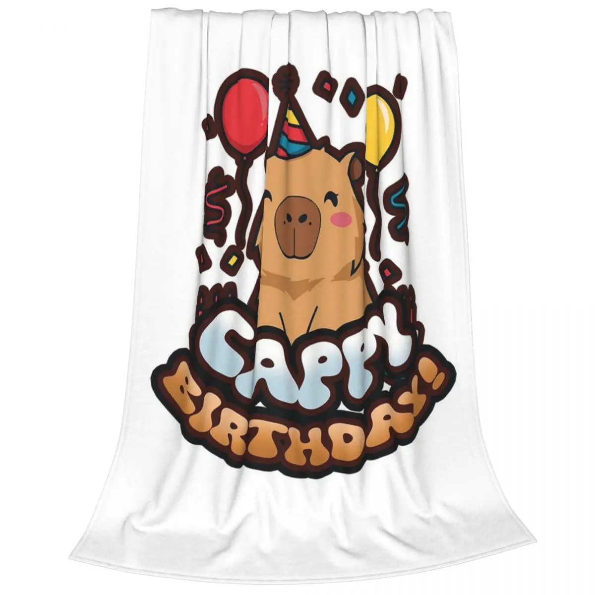 Cappy Birthday!Capybara Cappy Birthday Party Blanket Flannel Sofa Throw Blankets For Home Bedroom Throws Bedspread Quilt