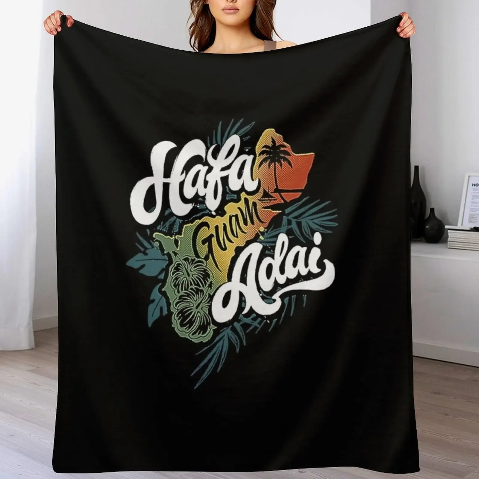 

Guam Hafa Adai Throw Blanket Sofas blankets ands Retros warm for winter Blankets