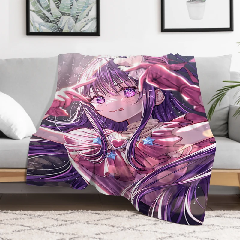 Oshi No Ko Anime Fleece Blanket Fluffy Soft Blankets for Decorative Sofa Furry Winter Warm Throw & Throws Bed Double Custom Home