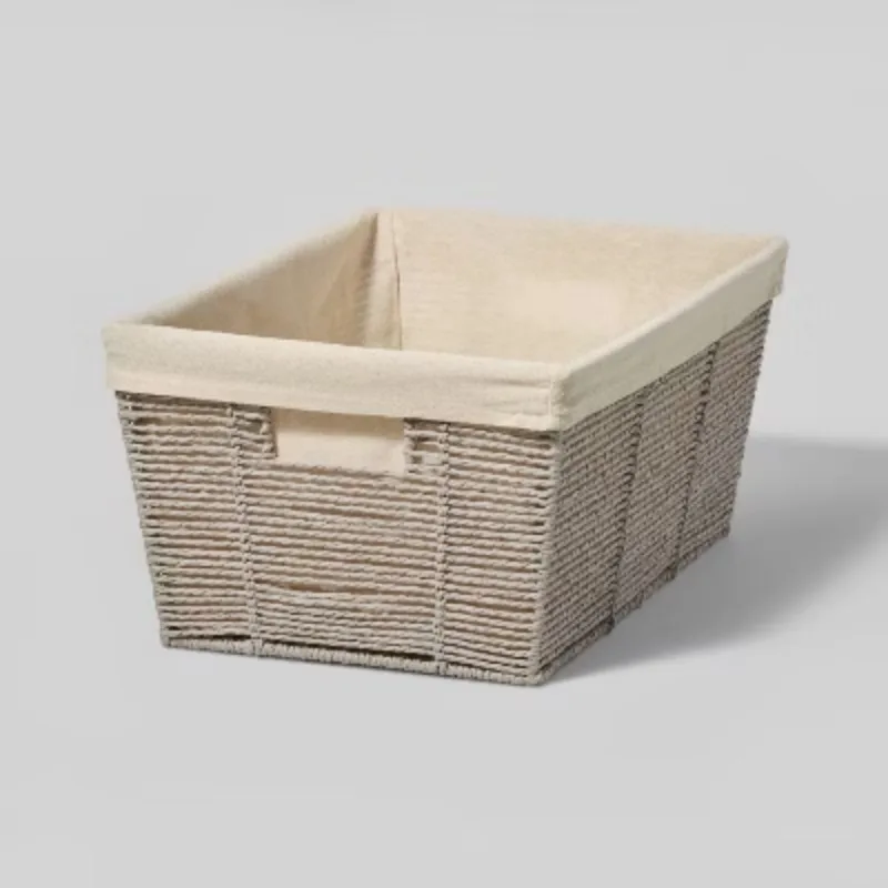

Large Woven Twisted Paper Rope Cone Basket, Grey - can be used to store essentials or as an attractive decoration