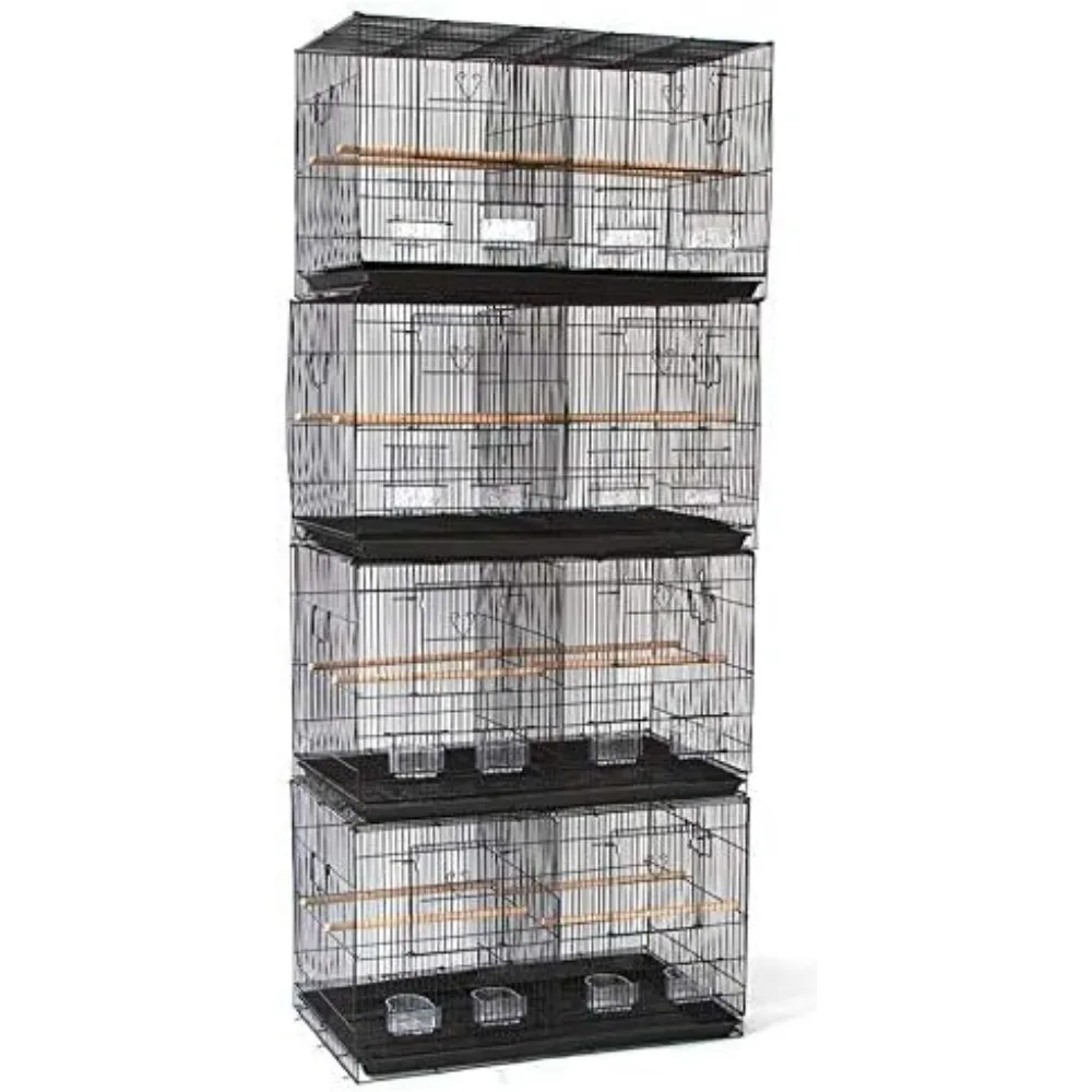 

Lot of Breeding Flight Bird Cage for Aviaries Canaries Budgies Finches Lovebird Parakeet (30"x18"x18" Black with Divider)