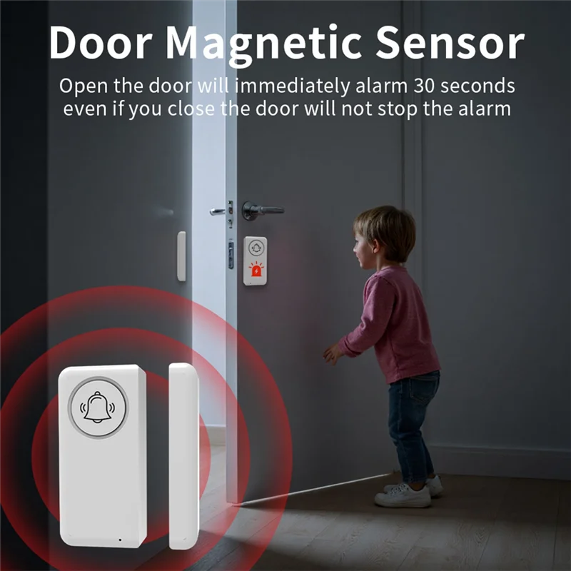 【PUBLICITY】เซ็นเซอร์ประตูอัจฉริยะ Tuya Smart WIFI พร้อมสัญญาณเตือน 90 เดซิเบล เครื่องตรวจจับการเปิดหน้าต่าง ควบคุมด้วยเสียง ป้องกันการบุกรุก