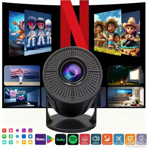 RUSMR Projector RY008 PRO 4K Android Dual Wifi6 290ANSI Allwinner H713 BT5.0 1080P 1280*720P Home Cinema Outdoor Projetor