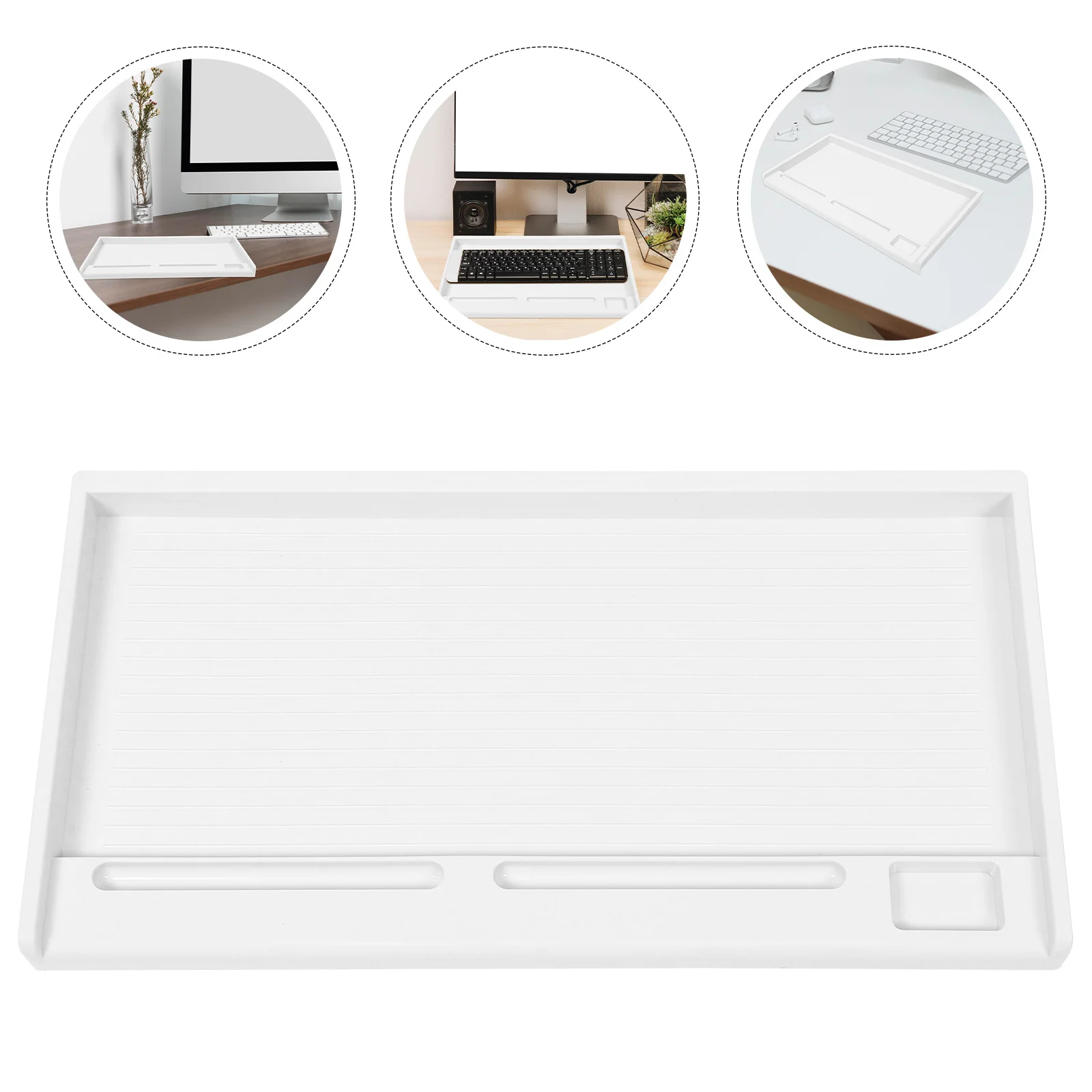 صينية تخزين لوحة المفاتيح نوع الدرج بلاستيك أبيض رمادي تحت مكتب منظم مكتب سطح المكتب لوحة المفاتيح صينية منزلق لتوفير المساحة #6