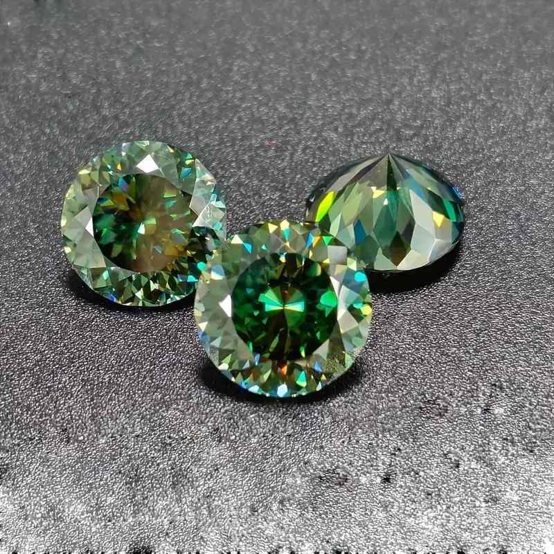 Moissanita verde facetado 6,5x6,5mm 1ct DIY anillo y COLLAR COLGANTE