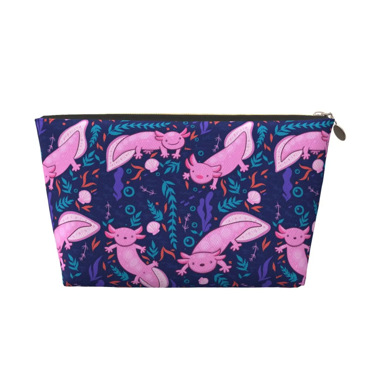 Custom Cute Salamander Animal Axolotls Travel Cosmetic Bag Women Toiletry Makeup Organizer Lady Beauty Storage Dopp Kit