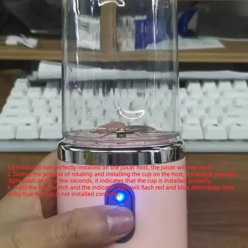 Portable Blender Bottle Electric 6 Blades Multifunction Juice Blender Fresh Juice Smoothie Blender Ice CrushCup Food Processor image 6
