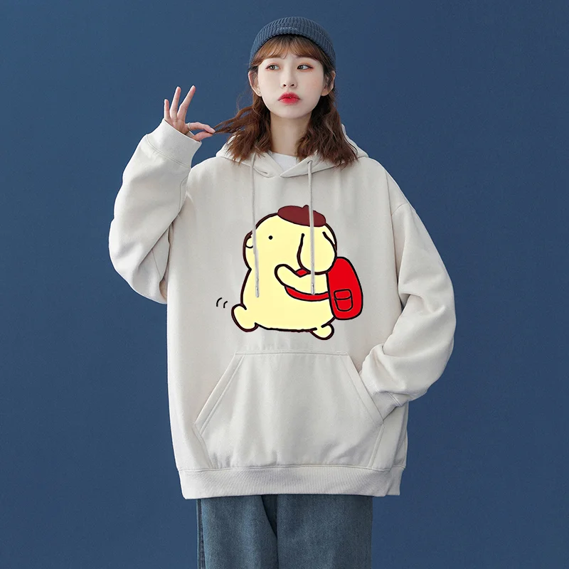 Sanrio Purin Men Women Hoodies Casual Hip Hop Streetwear Long Sleeves Sweatshirts Boys Girls Autumn Tops Coats Sanrio Keroppi