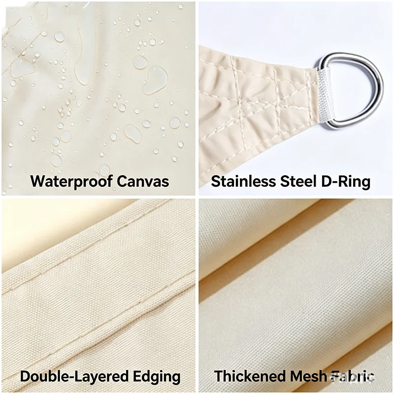 Waterproof Tarp 2*2 4*4 6*6 3*3*3m Large Sunshade Sail Oxford Cloth Anti-UV Tarpaulin Camping Rain Awning Outdoor Sun Shade Sail