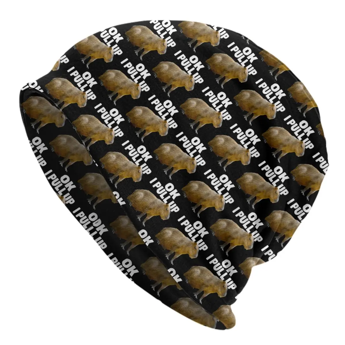 Ok Saya Pull Up Capybara Skullies Beanies Caps Unisex Winter Warm Knit Hat Hip Hop Adult Animal Pet Bonnet Hats Outdoor Ski Cap