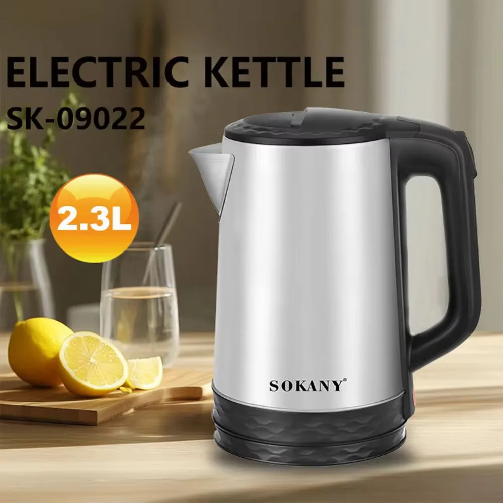 Sokany Modern Stainless Steel Bpa-Free 2.3L Hot Water 1500W Fast Boiler Electric Tea Kettle For Boiling Water