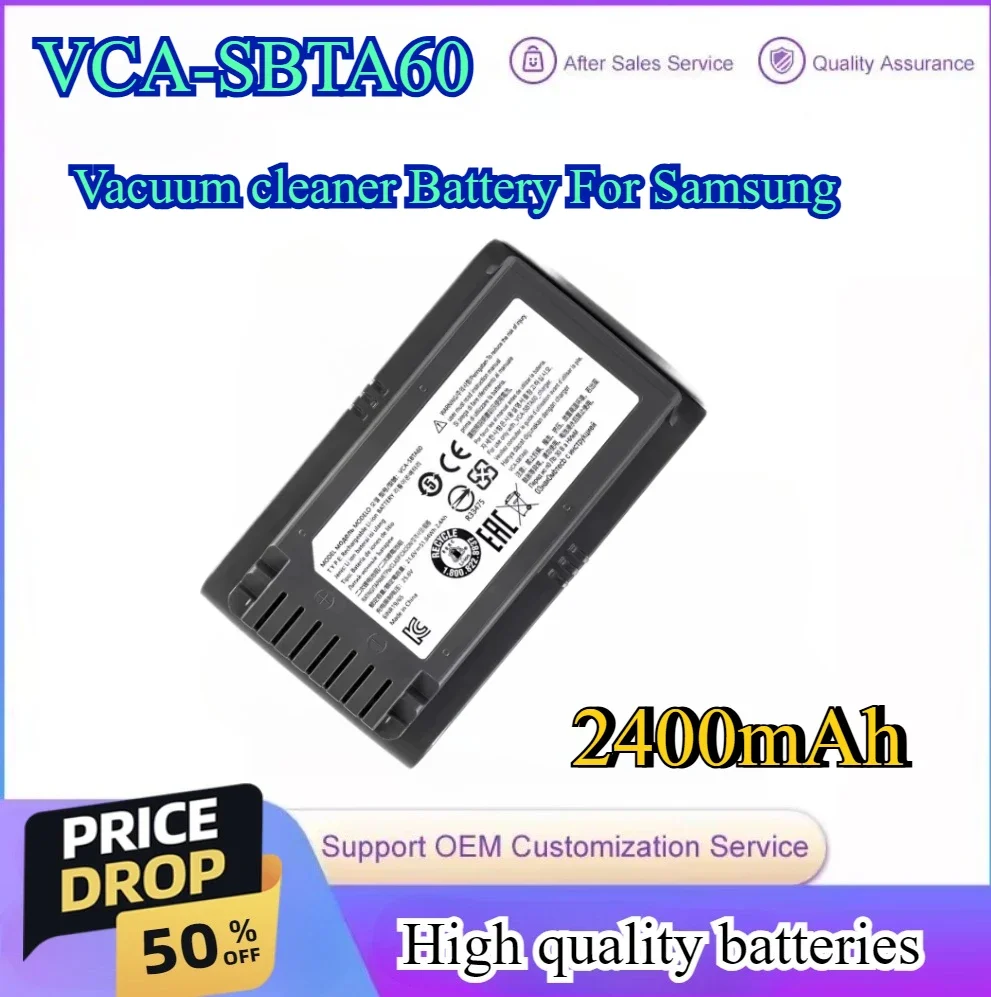 

NEW VCA-SBTA60 Vacuum Cleaner Battery For Samsung Jet 60 turbo,Jet 75E Complete,VS15A6031R4 VS15A6031R5 VS20B75ACR5 VS20B75ADR5