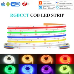 24V RGBCCT LED Strip Light Kit Dimmable Flexible Light 6Pin High Density Linear RGBCW LED Ribbon 12mm RGBCCT LED Tape Room Decor