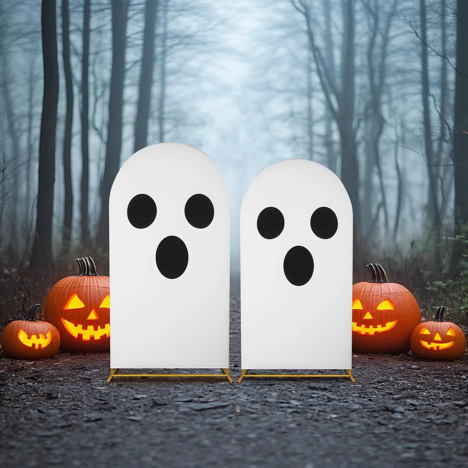 Copertine per fondale ad arco fantasma per decorazioni per feste di Halloween Sfondo per feste di Halloween con elastico per decorazioni per baby shower