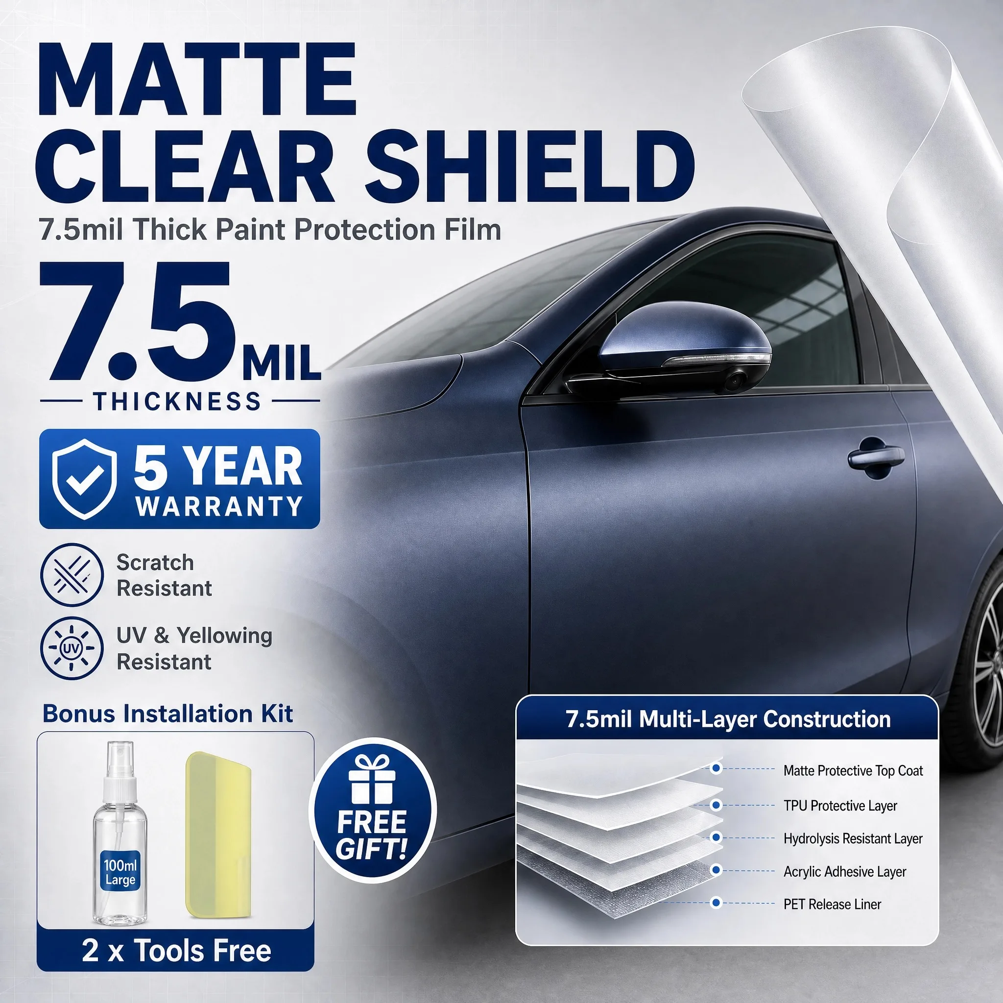 Paint Protection Film Matte - Car Transparent TPU Protective Film Clear