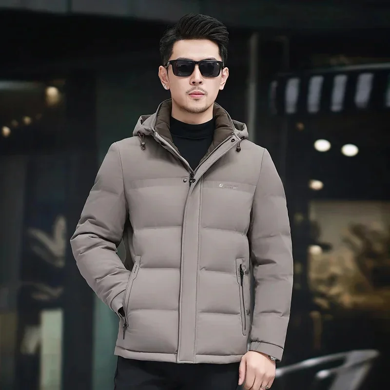 COZOK Designer Clothes Luxury Hooded Short Down Jacket Duck Padding Men's Cold Padded Winter for Men Coat