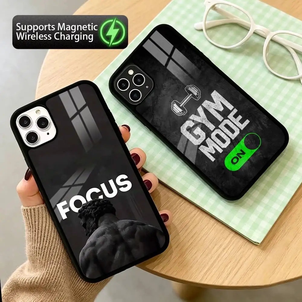 Gym Fitness Bodybuilding  Phone Case For iPhone17,16,15,14,13,12,11 Plus,Pro Supports Magnetic Wireless Charging
