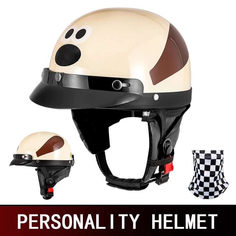 

Шлем полушлем 3C национальный стандарт сертификации мотоцикл электромобиль четыре сезона универсальный милый шлем щенка для мужчин a