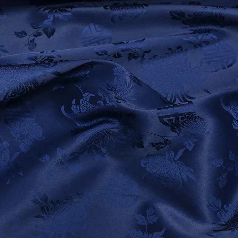 Traditional pattern chrysanthemum old satin silk brocade jacquard fabric new Chinese style and armor