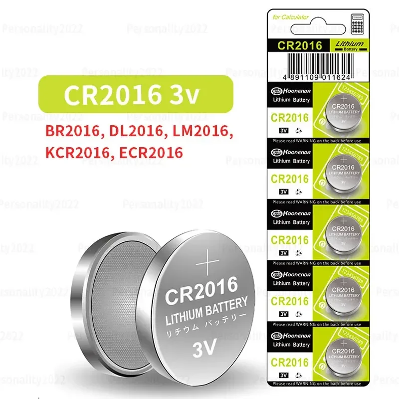 5pcs-100Pcs CR2016 Boutton Cell Battery 2016 BR2016 DL2016 3V Lithium Batteries for Watch Thermometer Toy Calculator