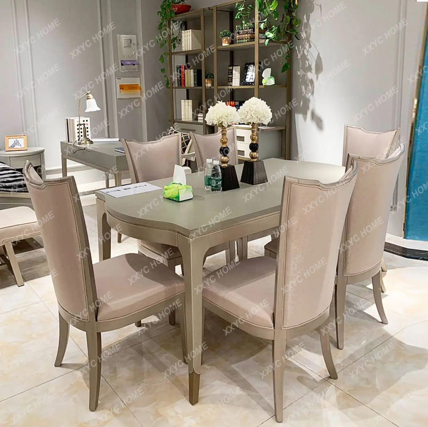 

X Light Luxury Simple Small Apartment Long Dining Table Post-modern Home