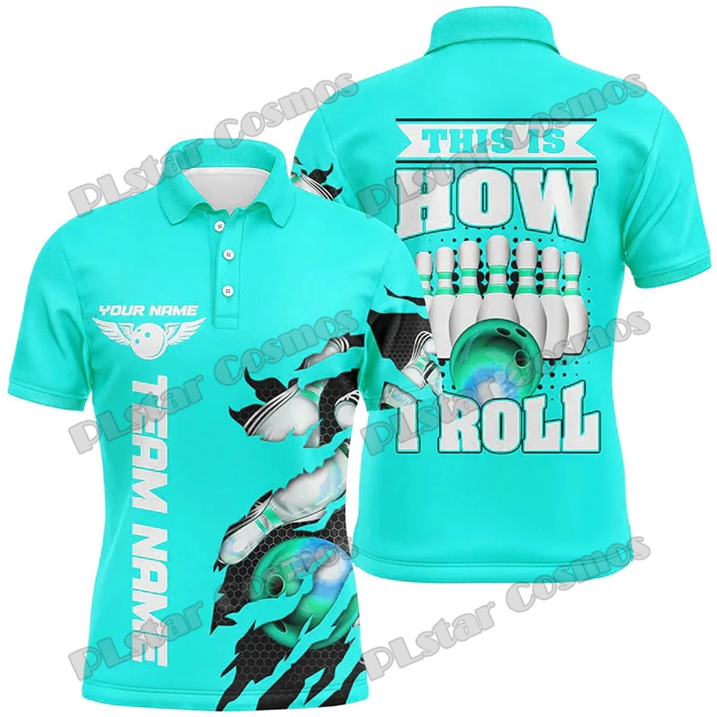 Bowling This Is How I Roll Multicolor Option Customized Name 3D Printed Men's Polo Shirt Summer Unisex Casual Polo shirt WK233