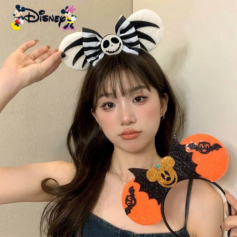 

Halloween Horrible Mickey Hairband Girls Glitter Bow Headband Women Party Head Wear Kids Hair Accessories Cos Props Gifts Terror