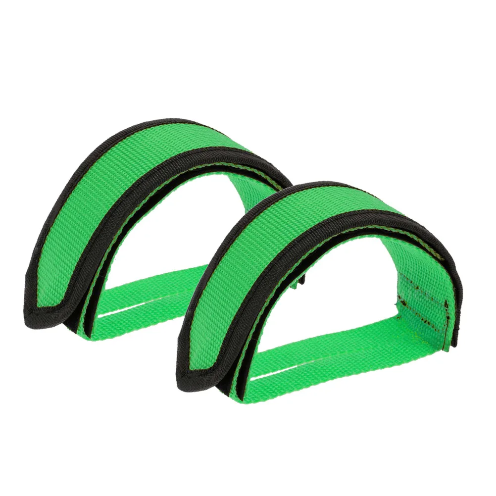 

2Pairs Fully Adjustable Bike Pedal Straps Anti-Slip Cycling Bands Toe Clip for Most Feet Green Pedal Straps Toe Clip Pedals