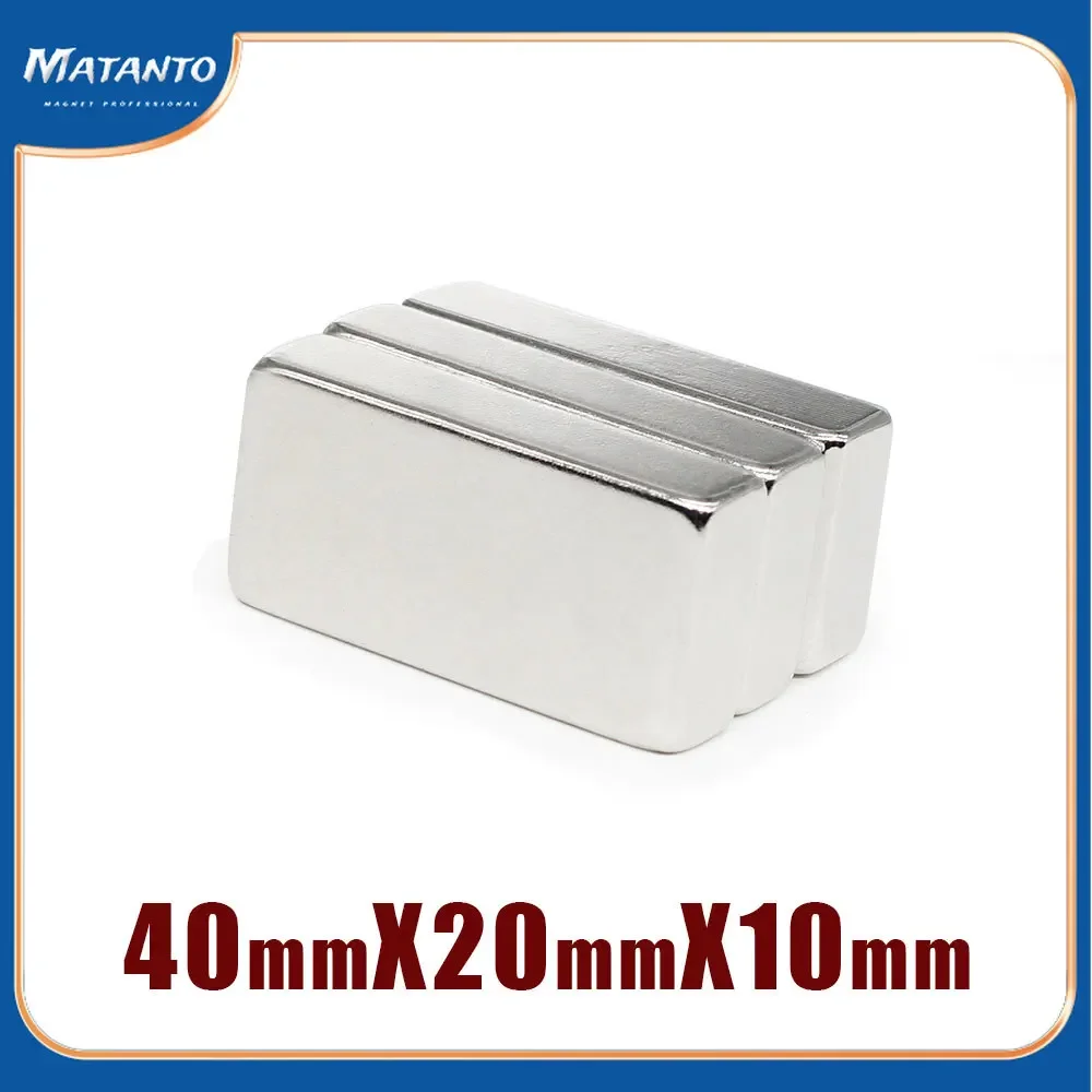 1/2/3/5PCS 40x20x10mm Quadrate Super Strong Powerful Magnets N35 Thick Block Permanent Magnet 40x20x10 Neodymium Magnet 40*20*10