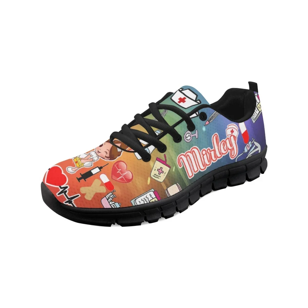 Ziekenhuis Meical EHBO Print Tiener Meisjes Ziekenhuis Werkschoenen Ronde Neus Casual Sneakers Verpleegster Meisjes Patroon Damesschoenen