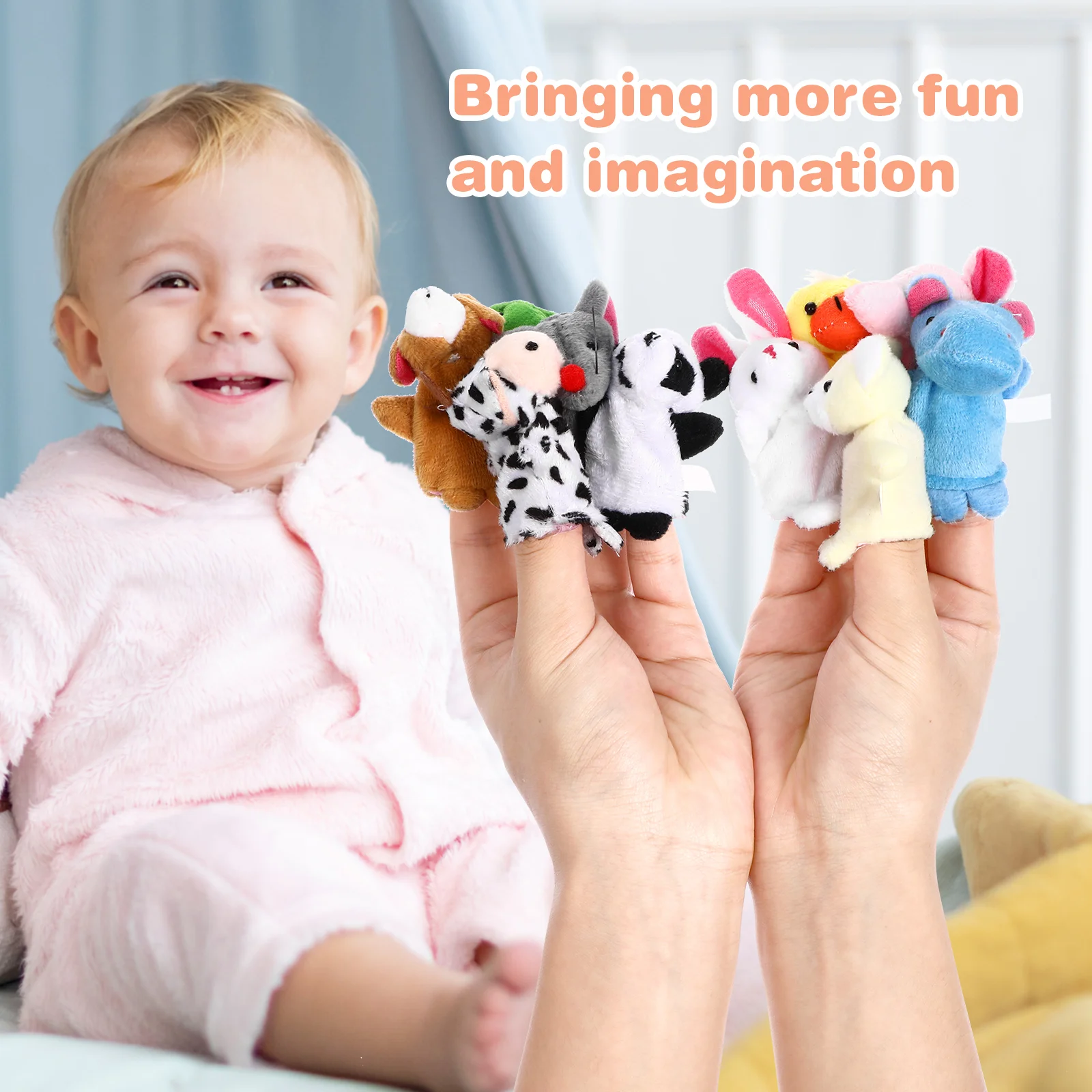 16 Pcs with Feet The Marionettes Thumb Puppet Animal Friends Hand Puppets Finger