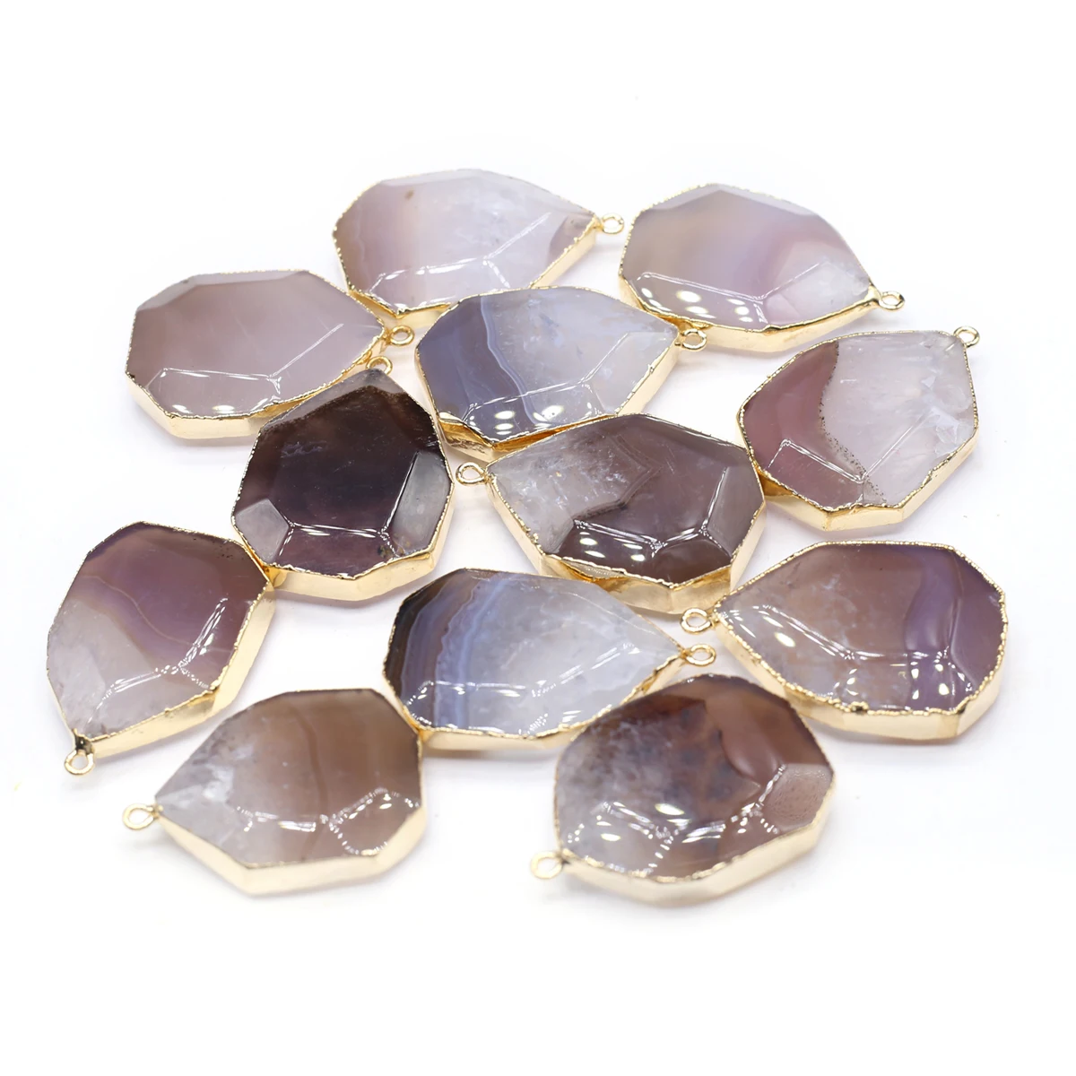 

5 Pcs Irregular Shape Random Healing Crystal Stone Pendants Agate Charms for Making Jewelry Necklace Gift